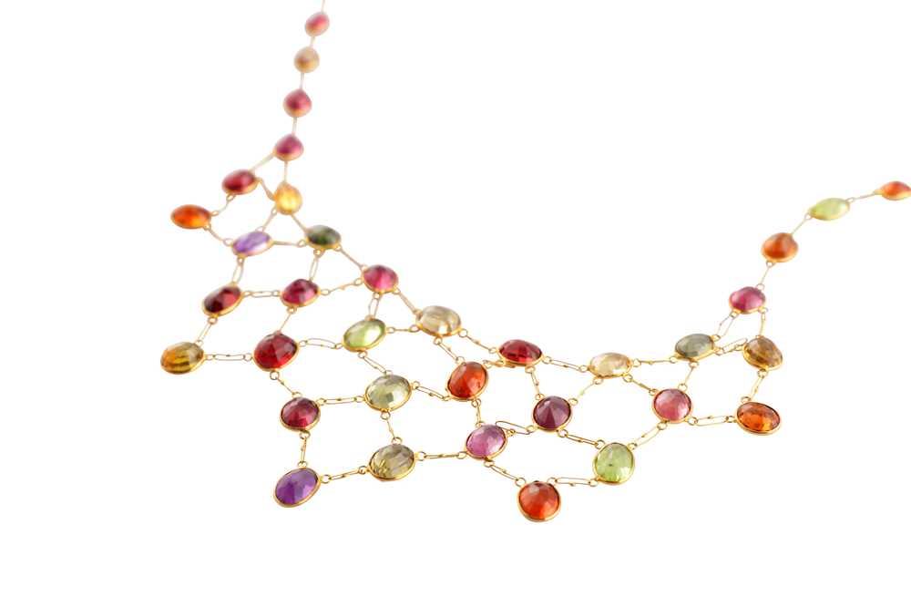 Lot 155 - A multi-gem bib necklace