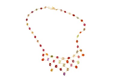 Lot 155 - A multi-gem bib necklace