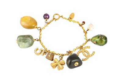 Lot 320 - Chanel CC Semi Precious Stone Charm Bracelet
