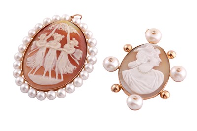 Lot 741 - A SMALL COLLECTION OF CONTEMPORARY SHELL CAMEOS AND A MEDALLION