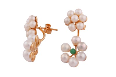Lot 747 - A PAIR OF CULTURED PEARL EARRINGS