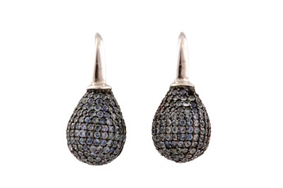 Lot 63 - A pair of sapphire earrings