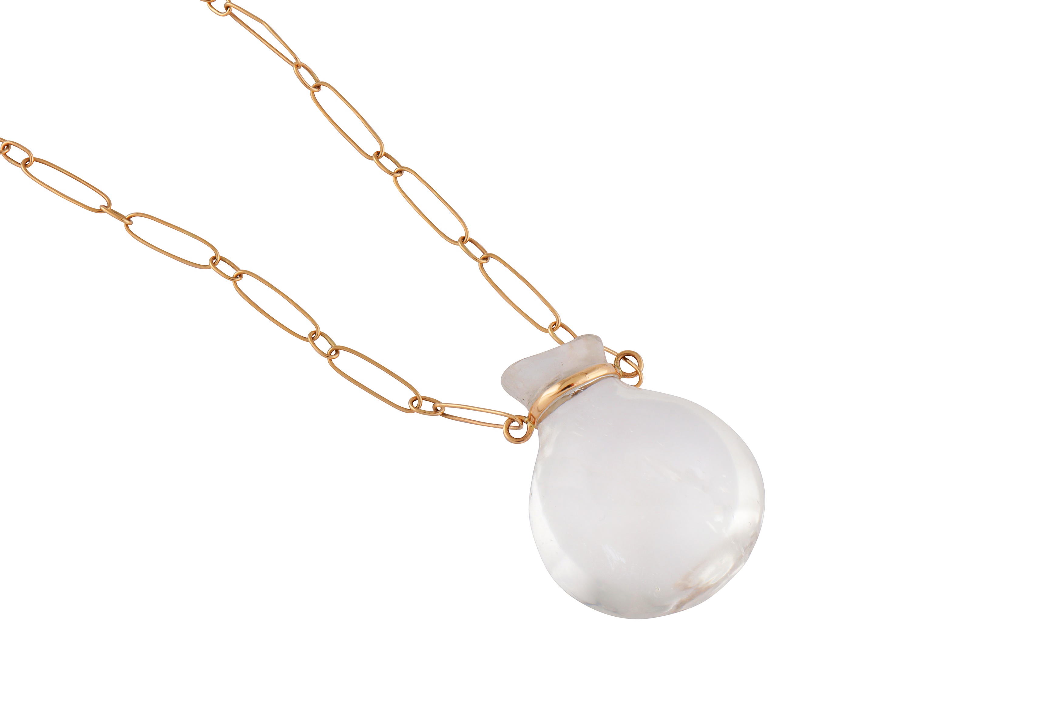 Lot 74 A rock crystal vase pendant necklace and