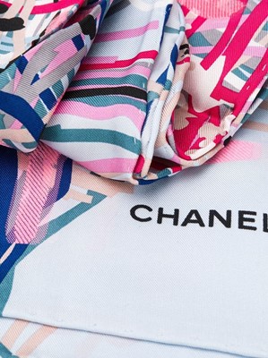 Lot 51 - Chanel Brushstroke Print Silk Scarf