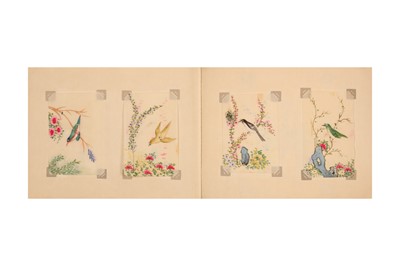 Lot 707 - A CHINESE ALBUM OF PITH PAPER PAINTINGS.