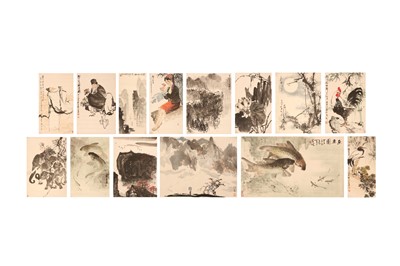 Lot 721 - A COLLECTION OF FOURTEEN CHINESE SCROLL PAINTINGS.