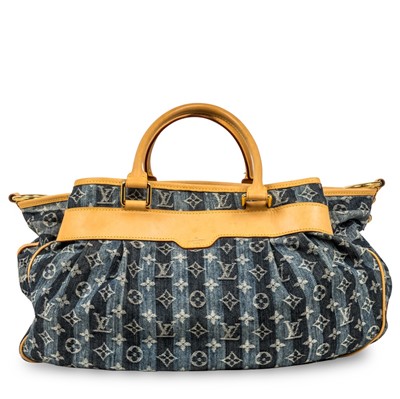 Louis Vuitton, Bags, Louis Vuittonblue Monogram Denim Cabas Raye Gm