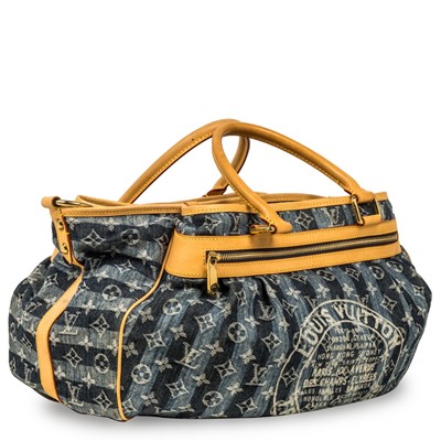 Louis Vuitton, Bags, Louis Vuittonblue Monogram Denim Cabas Raye Gm