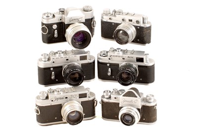 Lot 151 - Group of Zorki & Zenit Cameras.