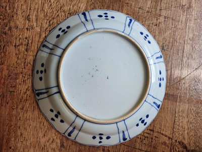 Lot 149 - TWO CHINESE BLUE AND WHITE KRAAK PORCELAIN DISHES.