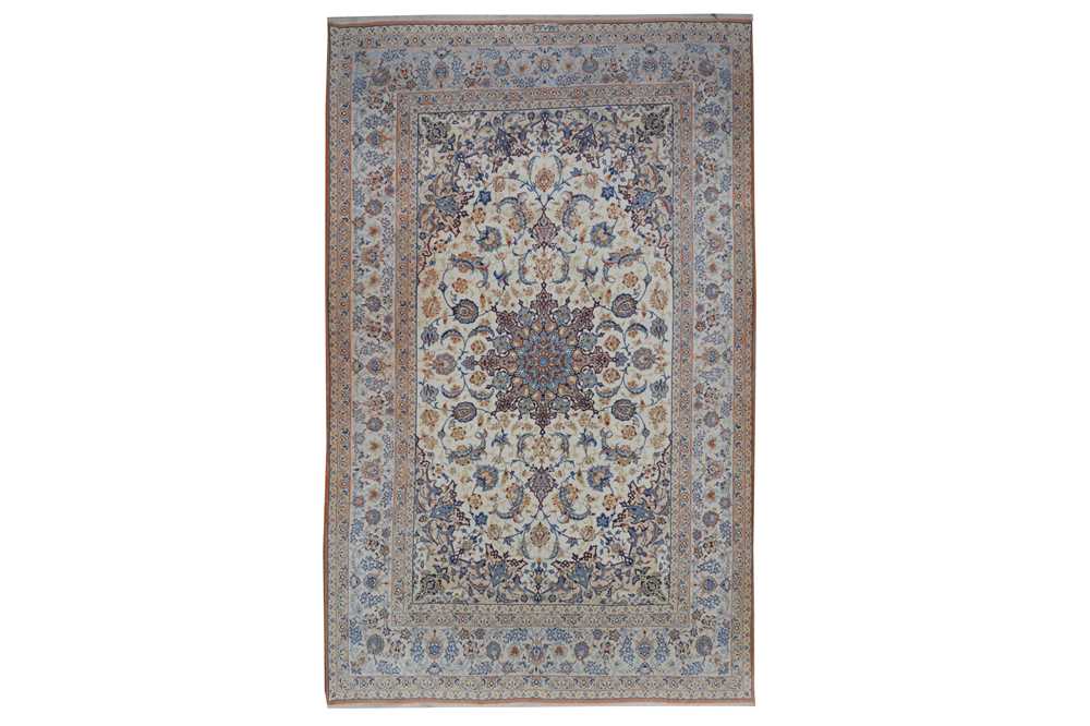 Lot 22 - AN EXTREMELY FINE PART SILK ISFAHAN RUG, CENTRAL PERSIA