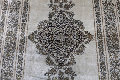 Lot 99 - A VERY FINE SILK KASHAN RUG, CETRAL PERSIA
