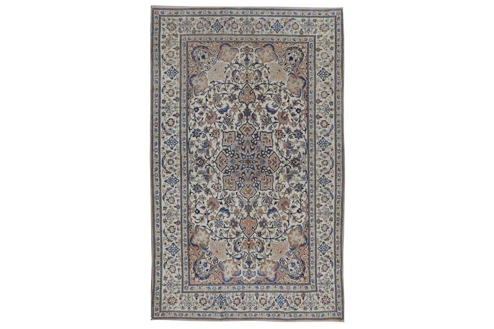 Lot 13 - AN EXTREMELY FINE PART SILK NAIN RUG, CENTRAL PERSIA