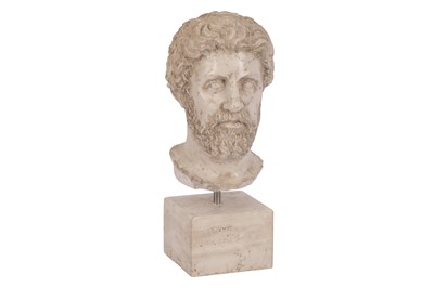 Lot 109 - A COMPOSITION MARBLE BUST OF A ROMAN GENERAL, 20TH CENTURY