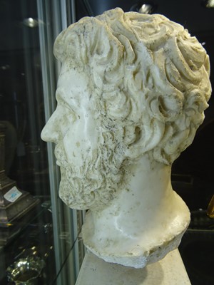 Lot 109 - A COMPOSITION MARBLE BUST OF A ROMAN GENERAL, 20TH CENTURY