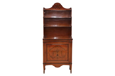 Lot 179 - A SHERATON REVIVAL SATINWOOD WATERFALL BOOKCASE, LATE 19TH CENTURY