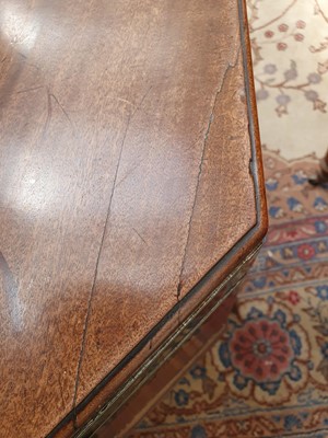 Lot 181 - A GEORGE III MAHOGANY OCTAGONAL BRASS BOUND WINE COOLER