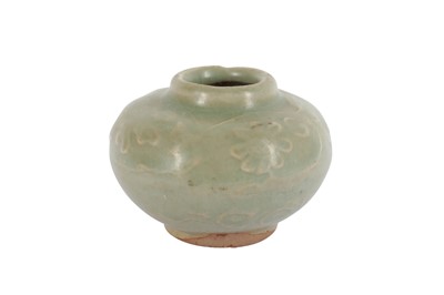 Lot 436 - A CHINESE CELADON MINIATURE JAR, SONG DYNASTY