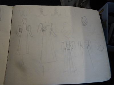 Lot 171 - ATTRIBUTED TO DAME MARY QUANT (BORN 1930), STUDENT'S SKETCHBOOK OF FASHION STUDIES