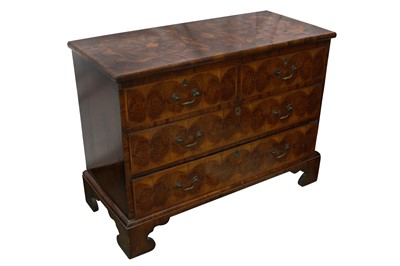 Lot 183 - A MAHOGANY AND OYSTER VENEER CHEST, IN THE WILLIAM AND MARY STYLE