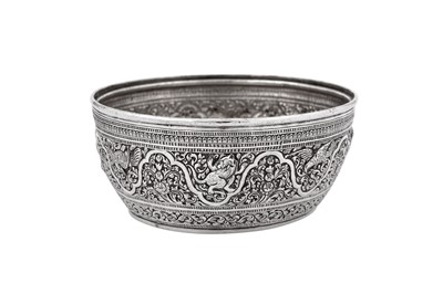 Lot 226 - A late 19th century Siamese (Thai) unmarked silver bowl, Northern Thailand circa 1880