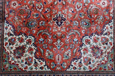 Lot 44 - AN EXTREMELY FINE SIGNED SILK QUM RUG, CENTRAL PERSIA