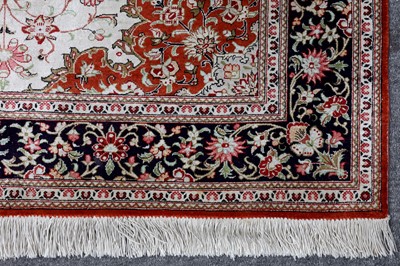 Lot 50 - AN EXTREMELY FINE SILK QUM RUG, CENTRAL PERSIA