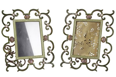 Lot 974 - A PAIR OF ENAMELLED METAL FRAMES BY JAY STRONGWATER, (B 1960, AMERICAN) CONTEMPORARY
