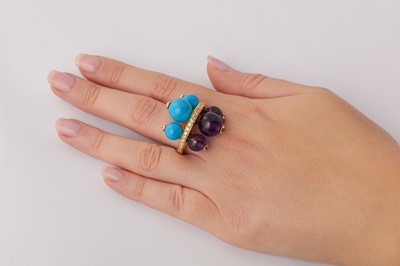 Lot 40 - A multi-gem and diamond dress ring