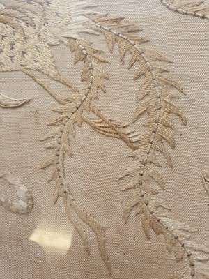 Lot 714 - A CHINESE EMBROIDERED 'IMMORTAL' SILK PANEL.