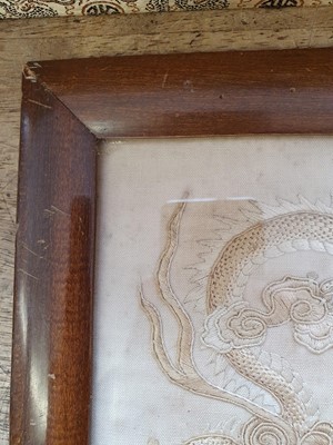 Lot 714 - A CHINESE EMBROIDERED 'IMMORTAL' SILK PANEL.