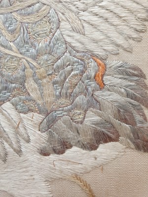 Lot 714 - A CHINESE EMBROIDERED 'IMMORTAL' SILK PANEL.