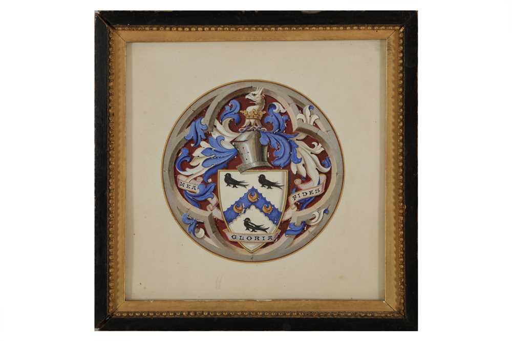 Lot 679 - A DESIGN FOR A COAT OF ARMS FOR THE WATSON FAMILY, LATE 19TH CENTURY