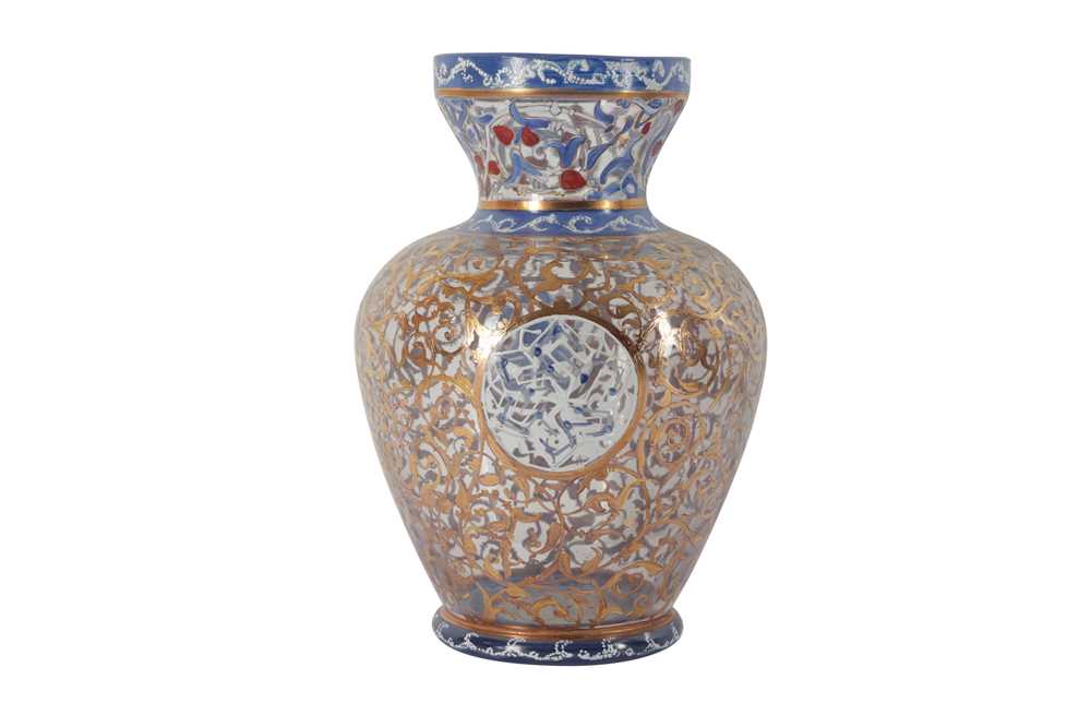 Lot 70 - A BALUSTER VASE, FOR THE INDIAN/ISLAMIC MARKET, 20TH CENTURY