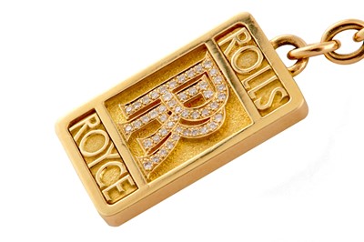 Lot 46 - A gold and diamond-set 'Rolls Royce' keychain
