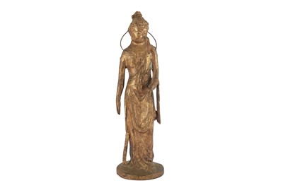 Lot 310 - A 19TH/20TH CENTURY JAPANESE BRONZE STANDING FIGURE OF GUANYIN