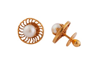 Lot 798 - A PAIR OF CULTURED PEARL EARSTUDS