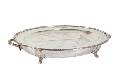 Lot 884 - A VICTORIAN SILVER PLATED (EPNS) WELL AND TREE MEAT DISH, SHEFFIELD CIRCA 1870 BY MARTIN HALL AND CO