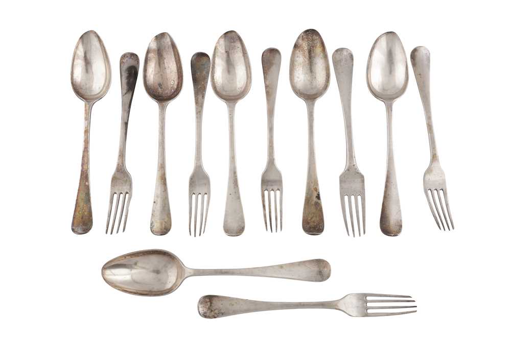 Lot 885 - A GROUP OF EARLY 19TH CENTURY DUTCH 833 STANDARD SILVER FLATWARE, ZWOLLE 1824 BY HERMANUS VAN DELDEN AND ZOON