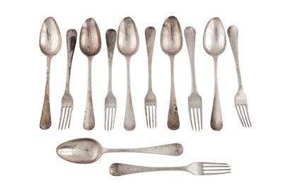 Lot 885 - A GROUP OF EARLY 19TH CENTURY DUTCH 833 STANDARD SILVER FLATWARE, ZWOLLE 1824 BY HERMANUS VAN DELDEN AND ZOON