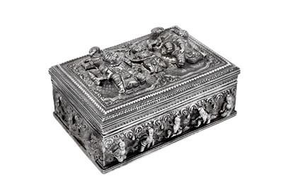 Lot 182 - A mid-20th century Burmese unmarked silver casket or box, probably Lower Burma circa 1950