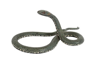 Lot 103 - A CONTINENTAL COLD PAINTED BRONZE MODEL OF A SNAKE, 20TH CENTURY