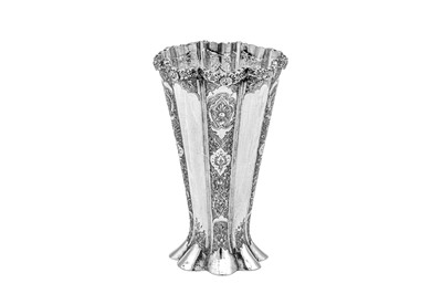 Lot 291 - A mid-20th century Iranian (Persian) silver vase, Isfahan circa 1950, mark of Hashemi