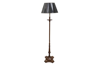 Lot 509 - A WALNUT STANDARD LAMP, 20TH CENTURY