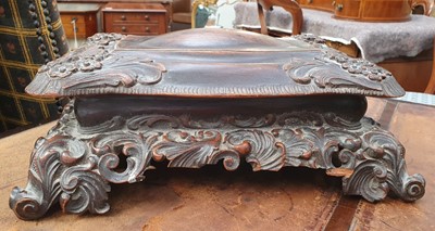 Lot 268 - AN ITALIAN WALNUT CASKET, 19TH CENTURY