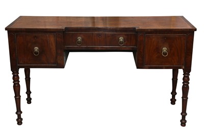 Lot 174 - A REGENCY PERIOD MAHOGANY INVERTED BREAKFRONT SIDEBOARD