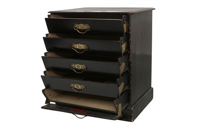 Lot 152 - AN EBONISED VICTORIAN AESTHETIC MOVEMENT 'MOZART' TABLETOP MUSIC CHEST BY HENRY STONE & CO