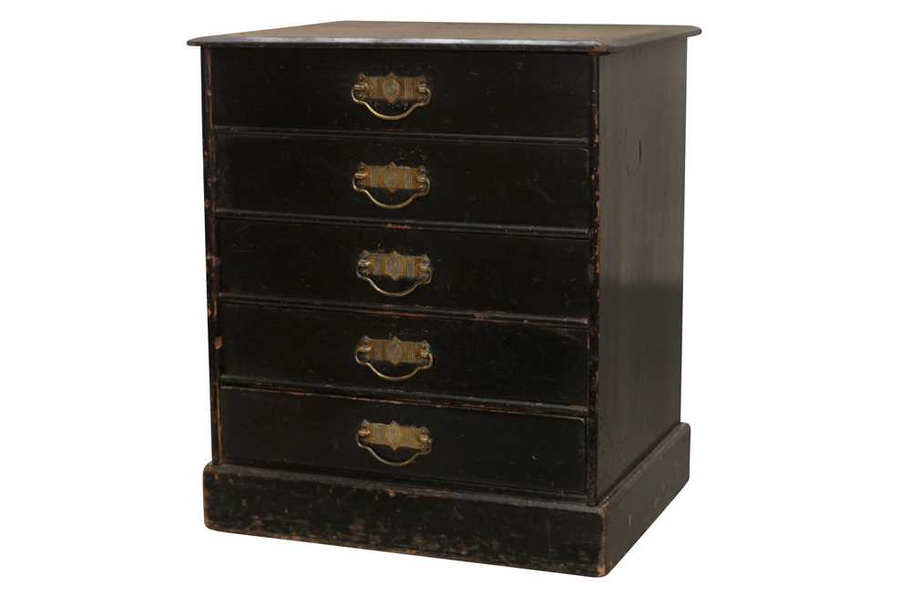 Lot 152 - AN EBONISED VICTORIAN AESTHETIC MOVEMENT 'MOZART' TABLETOP MUSIC CHEST BY HENRY STONE & CO