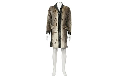 Lot 210 - Dolce & Gabbana Black Fur Trench Coat - Size 44