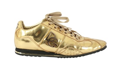 Lot 182 - Dolce & Gabbana Gold Italia Limited Edition Trainer - Size 6.5